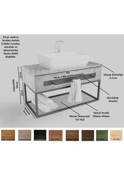Are Masif Ahşap Lavabo Dolabı HILTON(110CM)