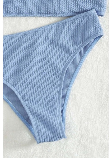 Özel Fitilli Kumaş Yüksek Bel Tankini Bikini Takım fırsatları