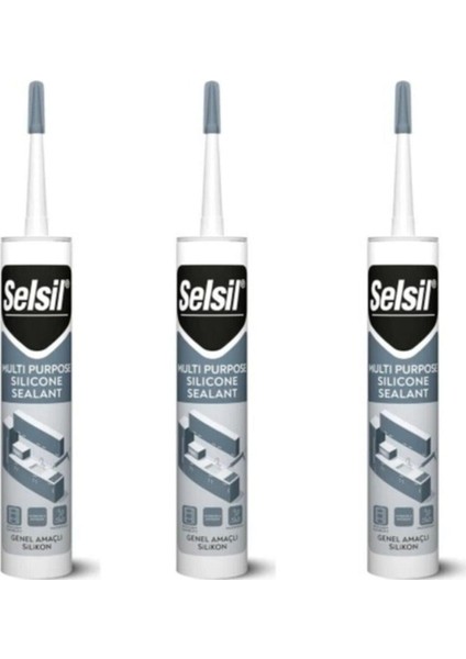 Genel Amaçlı Şeffaf Silikon 280 gr 3 Adet