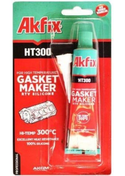 kg Ahşap Dünyası Akfix HT300 Yüksek Isı Silikonu/sıvı Conta 50GR