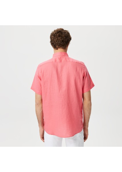 Nautıca Erkek Açık Pembe Classic Fıt Kısa Kollu Gömlek W35100T.6TH