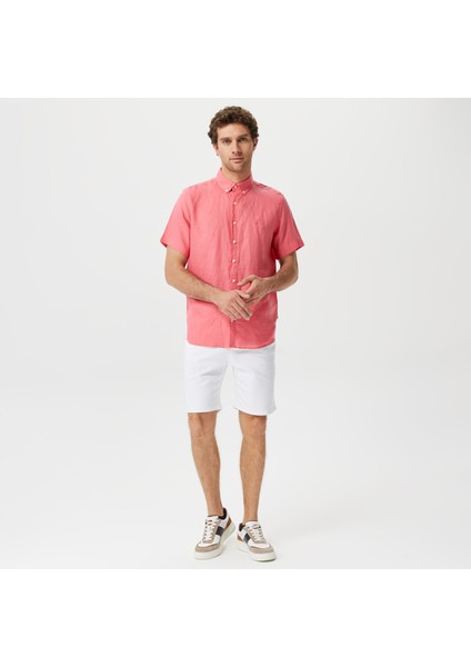 Nautıca Erkek Açık Pembe Classic Fıt Kısa Kollu Gömlek W35100T.6TH