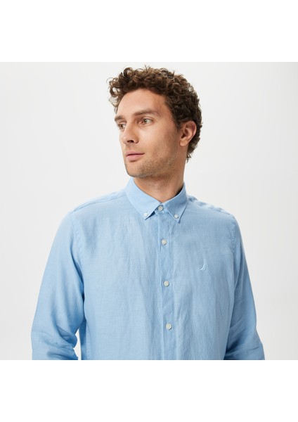 Nautıca Erkek Mavi Classic Fıt Uzun Kollu Gömlek W35101T.4NN fırsatları