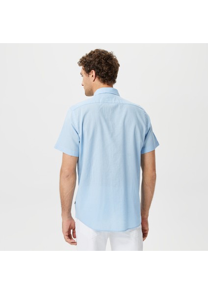 Nautıca Erkek Mavi Classic Fıt Kısa Kollu Gömlek W35545T.4NN fiyatları