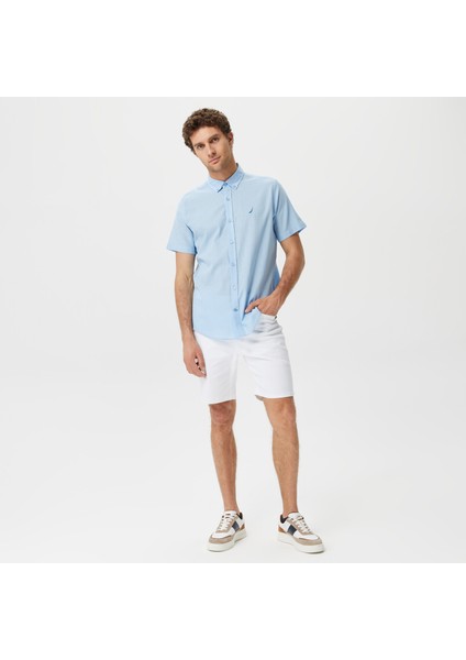 Nautıca Erkek Mavi Classic Fıt Kısa Kollu Gömlek W35545T.4NN modelleri