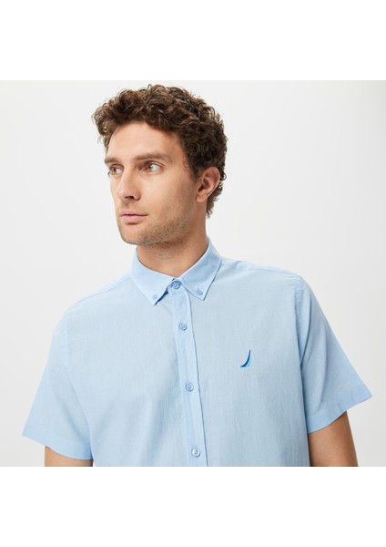 Nautıca Erkek Mavi Classic Fıt Kısa Kollu Gömlek W35545T.4NN fırsatları