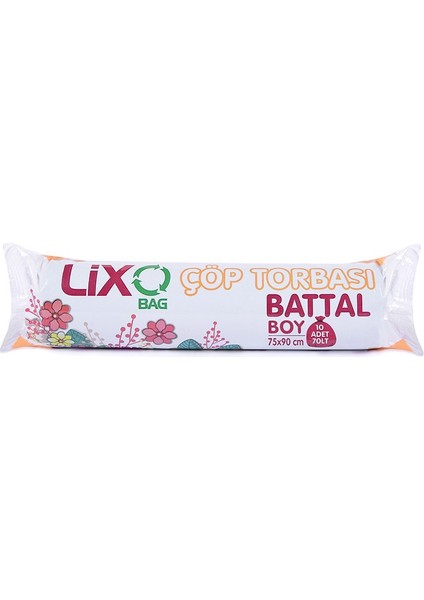 Battal Boy Çöp Torbası 75 x 90 cm 10 Lu Rulo x 10 Paket = 100 Adet Mavi