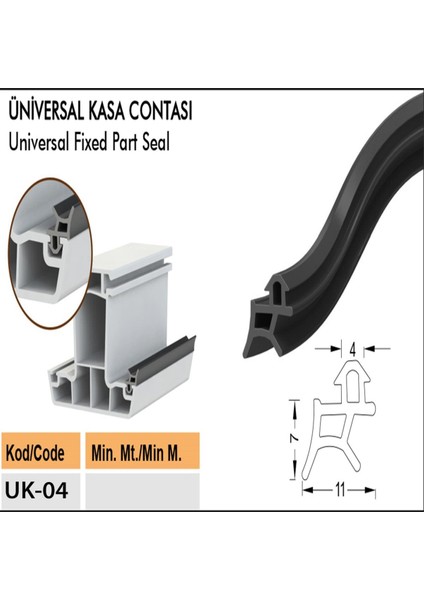 Pimapen Değiştirme Contası Pvc Pencere Fitili Siyah Renk 50 Metre Uzunluk