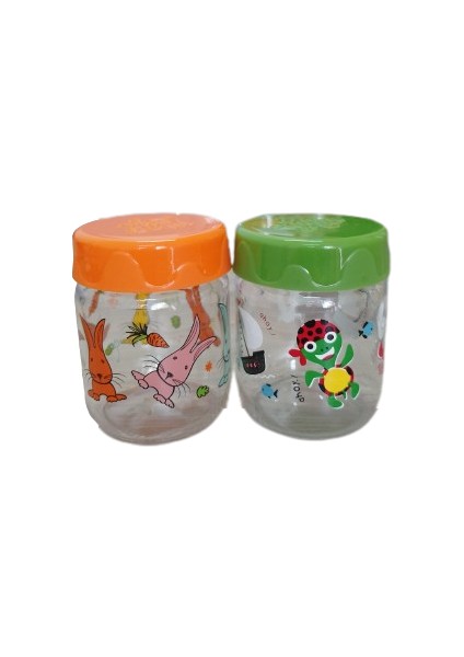 Sevimli 200 ml 2’li Kavanoz Turuncu-Yeşil