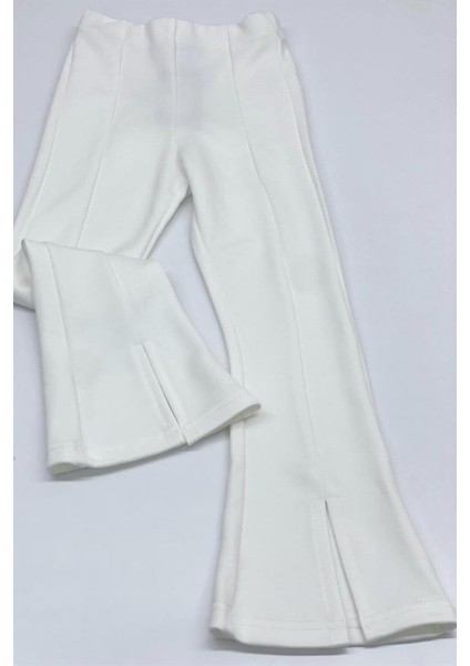 Mojo Kız Çocuk 1-14 Yaş İspanyol Paça Yırtmaçlı Tayt 3490 Beyaz indirimleri