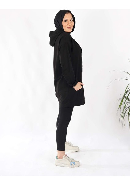 Kapşonlu Tunik Siyah fırsatları