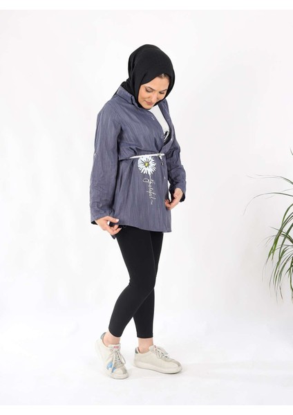 Kemer Detaylı Gömlek Bluz Ikili Takım Indigo fırsatları