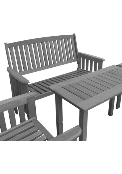 Çay Kahve Seti Ahşap Bahçe Koltuk Sehpa Takımı, Gri fiyatları