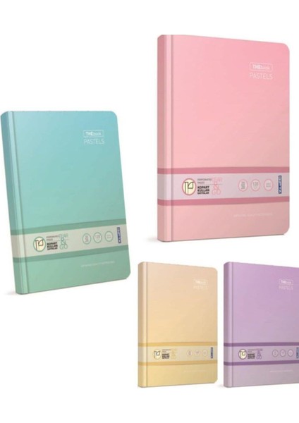 Thebook Pastels Ip Dikişli Sert Kapak Defter 20X28CM 200 Yaprak Kareli 3-3305000-2011