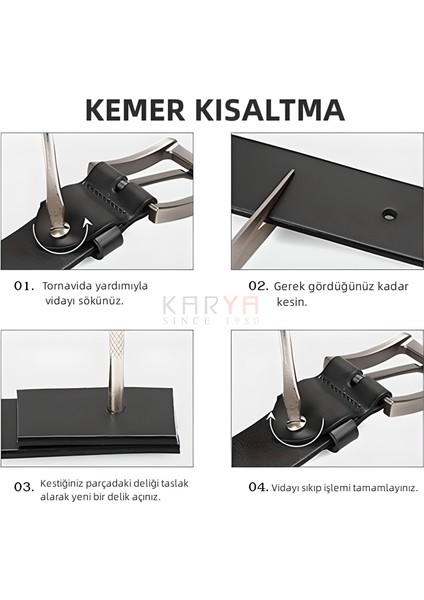 KARYA DERİ %100 Hakiki Deri Kadın Kemer 8000
