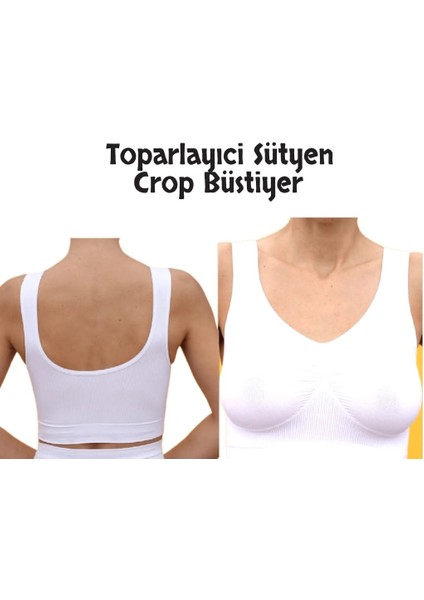 Kadın Toparlayıcı Crop Korse Kalın Askılı Seamless Dikişsiz Örme Büstiyer fiyatları