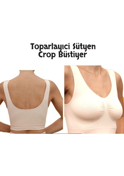 Kadın Toparlayıcı Crop Korse Kalın Askılı Seamless Dikişsiz Örme Büstiyer modelleri