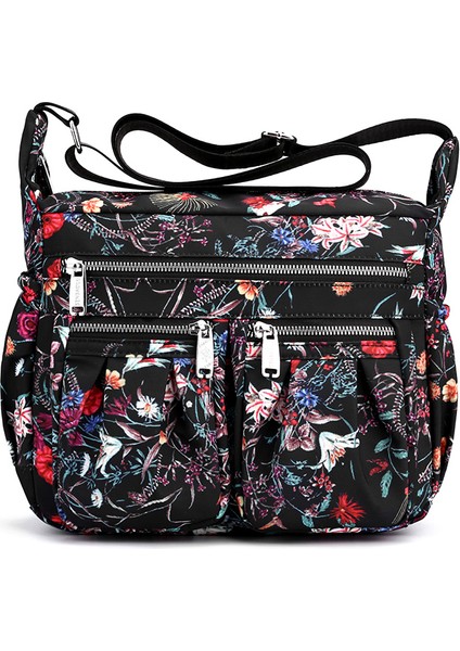 Pastoral Tarzı Kumaş Messenger Bayanlar Gündelik Omuz Çantası Naylon Su Geçirmez El Çantası (Yurt Dışından)