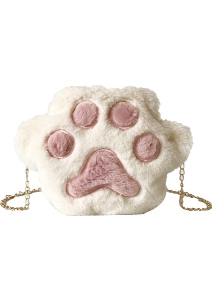 Kadın Kürk Omuz Çantası Sevimli Peluş Kedi Pençe Çantası Kabarık Çanta Kontrast Renk Ска Кошка (Yurt Dışından) fiyatları