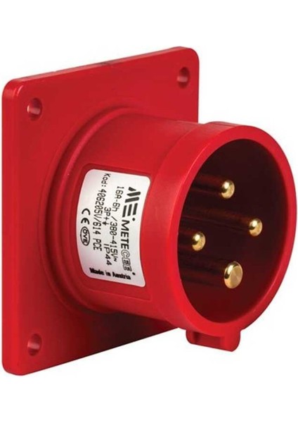 406205V 4X16A IP44 Makine Fişi -Düz-Vidalı Bağlantı 380-415 V