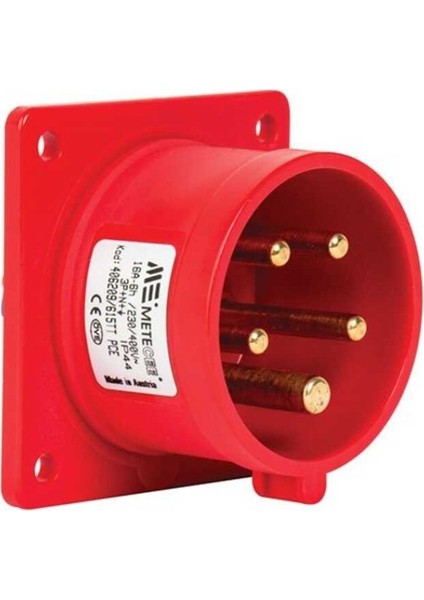 406209V 5X16A IP44 Makine Fişi -Düz-Vidalı Bağlantı 380-415 V
