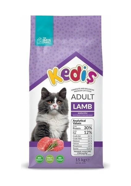 Kuzu Etli Yetişkin Kedi Maması 15KG