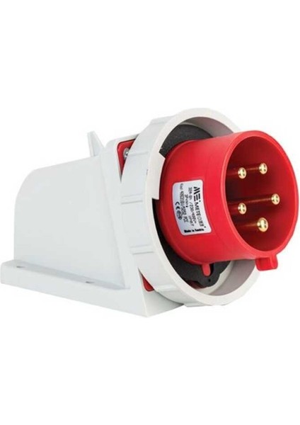 406316V 5X32A IP67 Duvar Fişi -Eğik Gövdeli -Vidalı Bağlantı 380-415 V