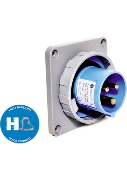 3025 320 0900 3X32A IP67 Makine Fişi (Düz) (83X90) Hızlı Bağlantı