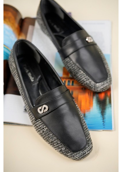 Hasır-Cilt Garnili Babet Siyah