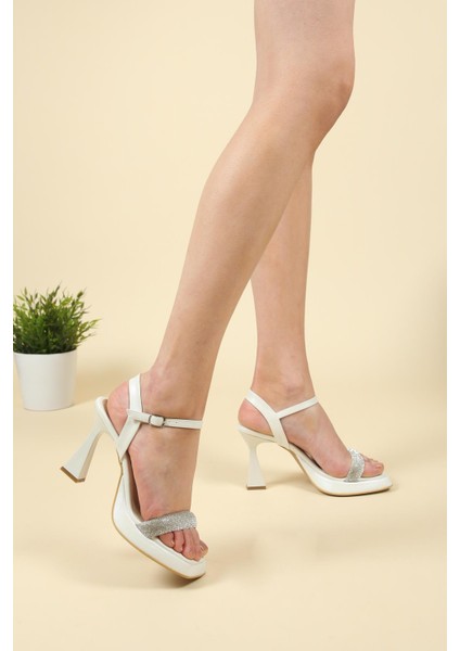 Taşlı Tek Bant Platform Topuklu Ayakkabı SEDEF