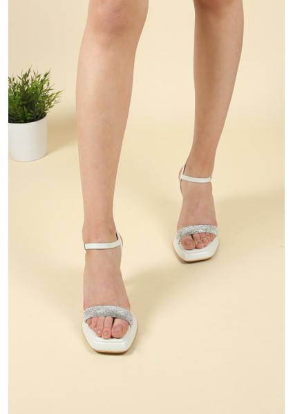 Taşlı Tek Bant Platform Topuklu Ayakkabı SEDEF fiyatları