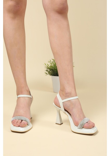 Taşlı Tek Bant Platform Topuklu Ayakkabı SEDEF modelleri