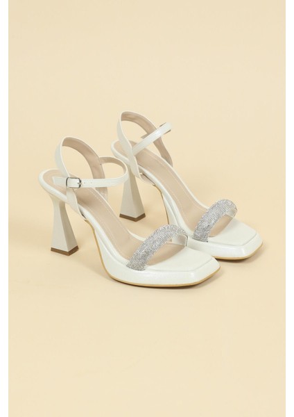 Taşlı Tek Bant Platform Topuklu Ayakkabı SEDEF indirimleri