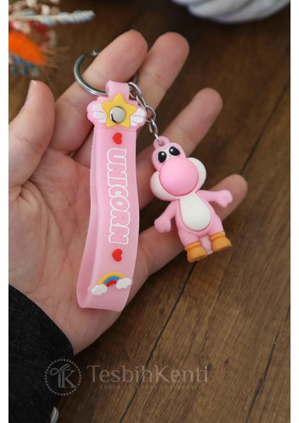 Unicorn Yazılı Açık Pembe Renk Silikon Anahtarlık fiyatları