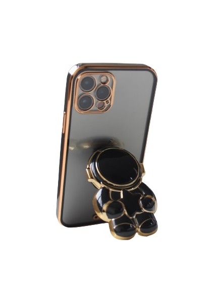Samsung Galaxy A50S A507 Uyumlu Kılıf Astronot Gizli Standlı Silikon Lazer Arkası Şeffaf Tpu