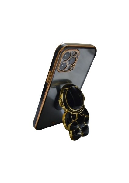 Oppo A15S CPH2179 Uyumlu Kılıf Astronot Gizli Standlı Silikon Lazer Arkası Şeffaf Tpu modelleri