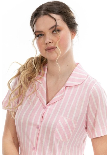 Bambu Kısa Kol Önden Düğmeli Kadın Pijama Takım 73101 modelleri