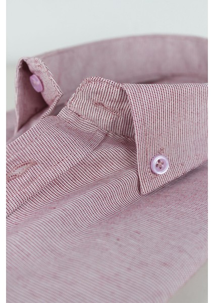 Erkek Pembe Keten Efektli Cepli Kısa Kollu Pamuklu Gömlek modelleri