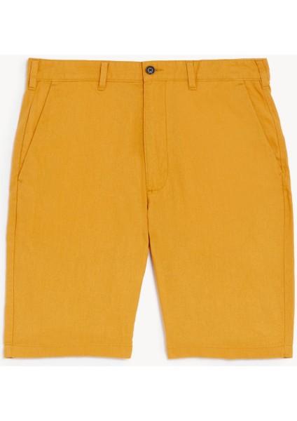 Regular Fit Keten Şort