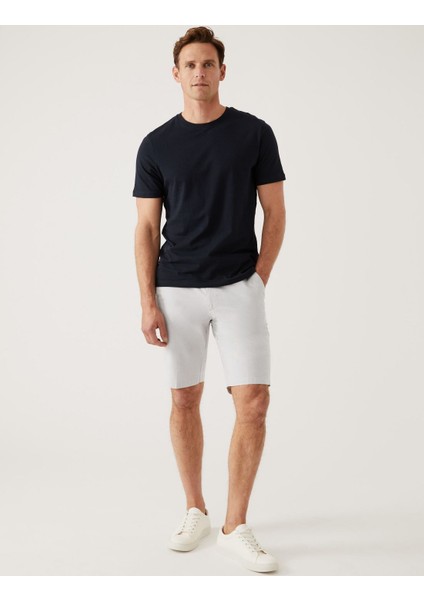 Regular Fit Çizgili Chino Şort