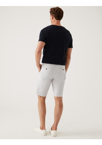 Regular Fit Çizgili Chino Şort modelleri