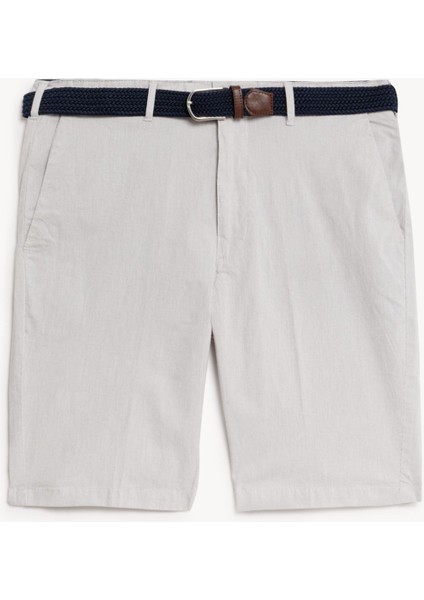 Regular Fit Çizgili Chino Şort fırsatları