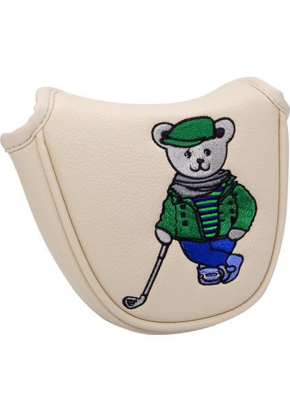 Golf Club Headcover Koruyucu Golf Mallet Putter Head Cover Bej (Yurt Dışından)