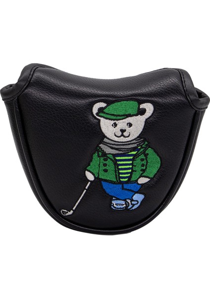 Golf Mallet Putter Kafa Kapağı Golfçüler Pu Deri Golf Kulübü Headcover Siyah (Yurt Dışından)