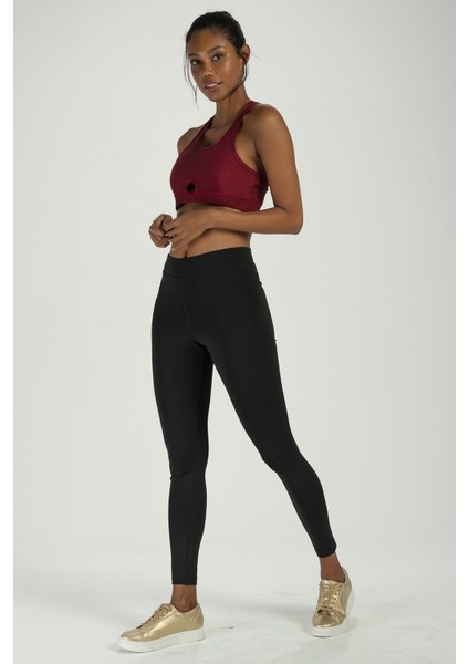 Siyah Yüksel Bel Tayt