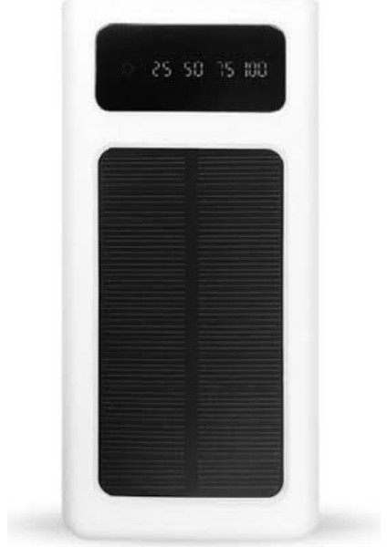 Solar (Güneş Enerjili) Powerbank 30.000 Mah 2 USB Çıkış ve Şarj Bilgi Ekranlı