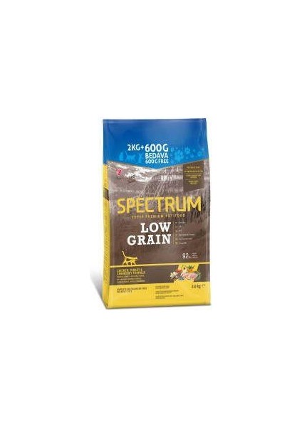 Spectrum Low Grain Tavuklu Hindili Kızılcıklı Yetişkin Kedi Maması 2,6 kg