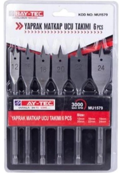 Bay-Tec Yaprak Matkap Ucu Takımı 6 Pcs MU1579