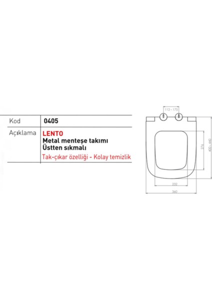 Yavaş Kapanan Klozet Kapağı Lento Duroplast