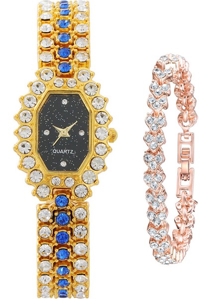 Fashionmalls Kadın Saat+Bilezik Seti - Gold (Yurt Dışından)